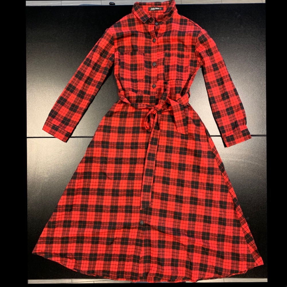 Fit and Flare 50’s Style Red Plaid Dress!